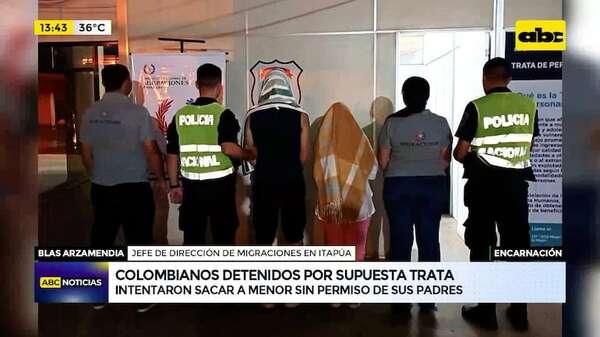Colombianos detenidos por presunta trata: iban a salir del país con una adolescente de 17 años - ABC Noticias - ABC Color