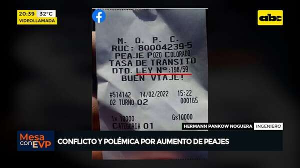 ¿Es legal pagar peaje?: “hace 32 años se está violando la Constitución”, dice ingeniero - Mesa de Periodistas - ABC Color
