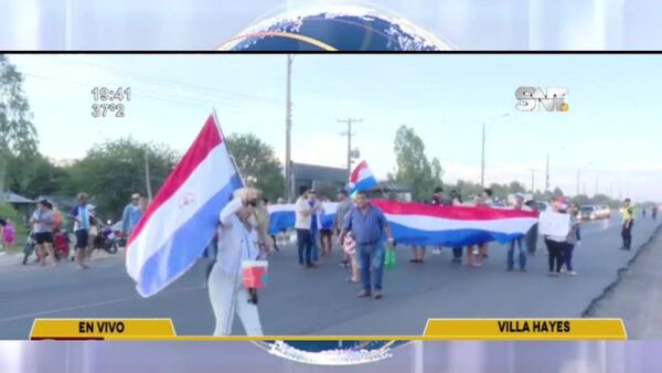 Manifestación contra la suba del peaje en Villa Hayes - SNT