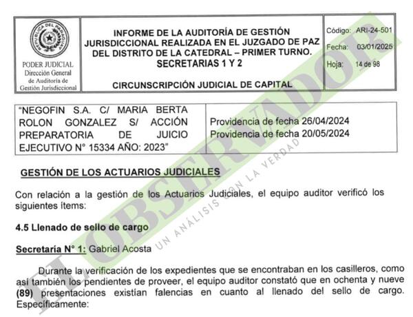 La gestión de los actuarios judiciales presentan “múltiples irregularidades”