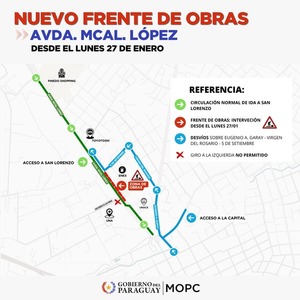 Arranca este lunes un nuevo frente de renovación de Avda. Mariscal López, sin afectar el plan de desvíos - .::Agencia IP::.