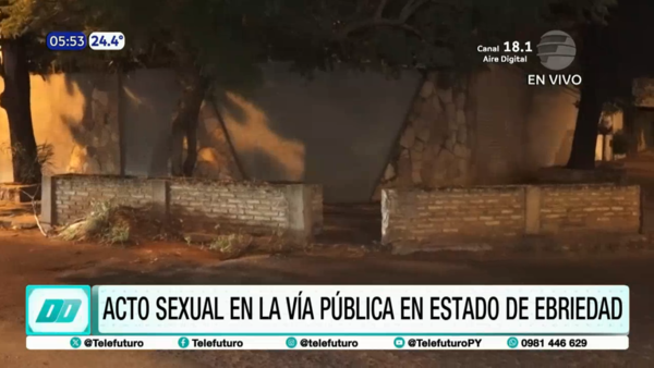 Detienen a pareja por acto sexual en la vía pública