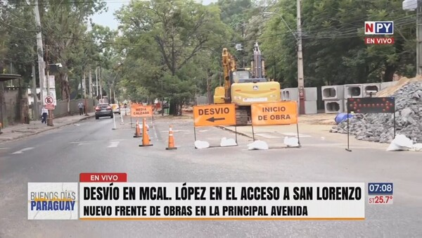 Nuevos desvíos por obras en la avenida Mariscal López