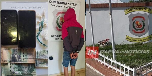 JOVEN FUE DETENIDO POR POSESIÓN DE DROGAS, SUPUESTA EXTORSIÓN Y ROBO - Itapúa Noticias