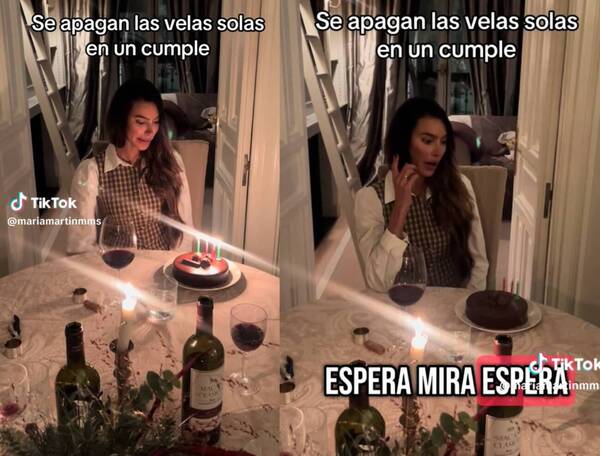 [VIDEO] ¡¿Ha upei?! Cumpleañera quedó con cara de susto después que las velas de su torta se apagaron solas