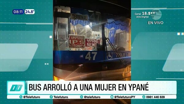 Bus atropelló y mató a una mujer en Ypané