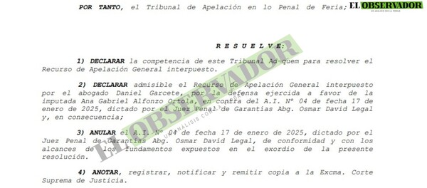 Cámara de Feria anuló resolución que mantuvo en prisión a presunta microtraficante