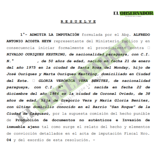 Procesan, decretan rebeldía y ordenan captura de imputados por uso de documentos falsos e invasión de inmueble