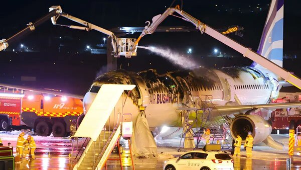Avión se incendió en Corea del Sur con más de 170 pasajeros - 1000 Noticias
