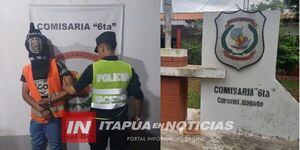  HOMBRE FUE DETENIDO POR SUPUESTAMENTE AGREDIR A SU VECINO CON UNA BOTELLA  - Itapúa Noticias