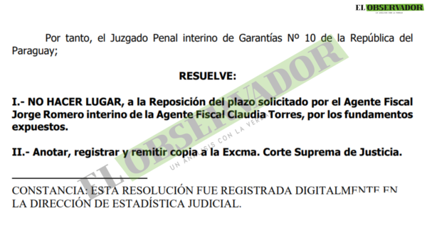 Juzgado rechazó la reposición sobre el plazo de presentación de requerimiento conclusivo en la causa sobre la muerte de Thirza Belén