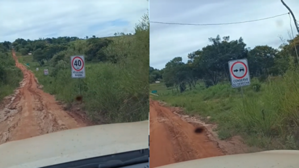 Video en TikTok desata burlas por señalización en camino de tierra