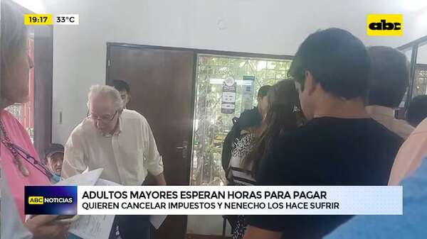Video: adultos mayores sufren largas horas de espera para pagar impuestos en Asunción - ABC Noticias - ABC Color