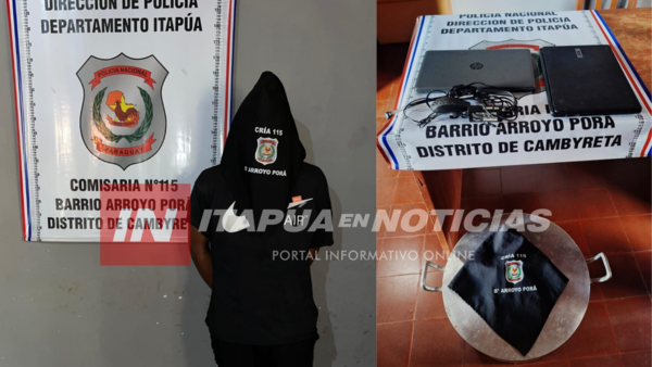 DETIENEN A SUJETO CAPTADO EN CÁMARAS HURTANDO EN CAMBYRETÁ - Itapúa Noticias