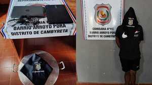 Detienen a joven acusado de hurto agravado en Arroyo Porã