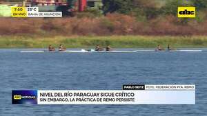 Pese al bajo nivel del río, atletas de remo siguen entrenando - ABC Noticias - ABC Color