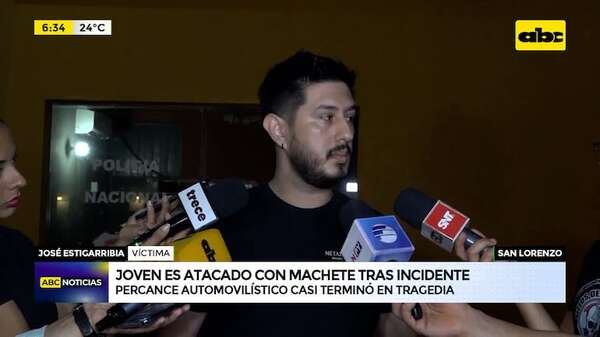 Video: Joven denunció que fue atacado con un machete tras un leve choque en San Lorenzo - ABC Noticias - ABC Color