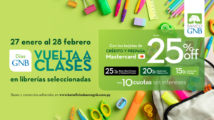Vuelta a clases con descuentos de hasta el 25% de la mano de Banco GNB