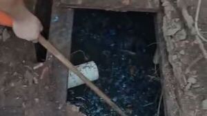 Escondió 24 dosis de cocaína en el pozo ciego