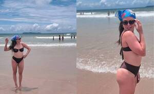 ¡Ah bueno! Andrea hizo una “pausa” en sus vacaciones para “motivar” al “marido fotógrafo”