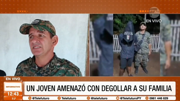Un joven amenazó con degollar a su familia