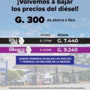 Gobierno reduce 300 gs. por litro el precio del diésel :: Presidencia de la República del Paraguay