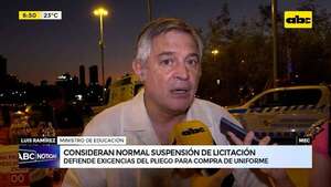 Video: suspender licitaciones es “normal” para que se cumplan exigencias del MEC, dice ministro - ABC Noticias - ABC Color