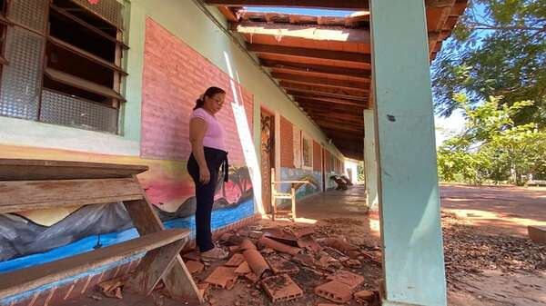 Horqueta: no saben dónde iniciarán año lectivo 2025 ante peligro de derrumbe del techo de una escuela - Nacionales - ABC Color