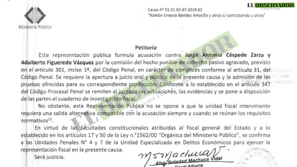Acusan y piden juicio para policía por presunto pedido de coima para el contrabando de joyas