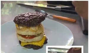 Hamburguesa al revés de gua´ilandia causa furor