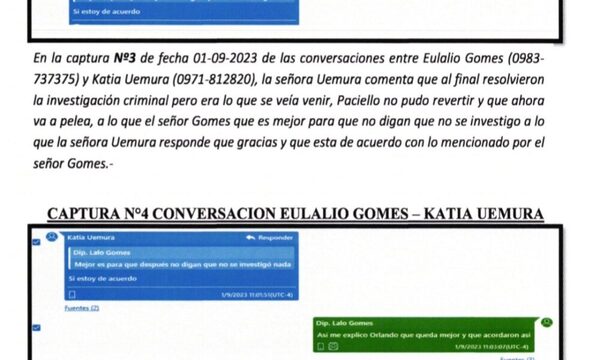Chats revelan cómo operaba “Lalo” Gomes para archivar causa contra la fiscal Katia Uemura