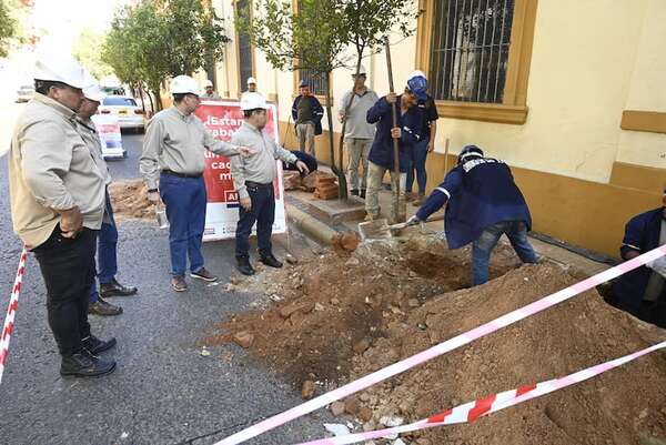 ANDE: Estos son los trabajos para el cableado subterráneo que se están ejecutando en la calle Presidente Franco - Economía - ABC Color