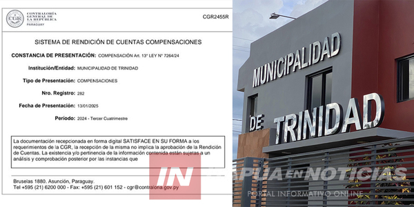 MUNICIPALIDAD DE TRINIDAD PRESENTA RENDICIÓN DE CUENTAS EN TIEMPO Y FORMA - Itapúa Noticias