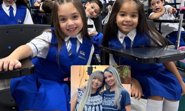 Tierno momento de las hijas de Marilina y Mariela, en su primer día de clases