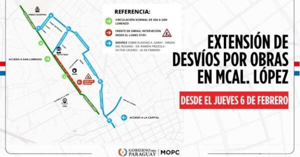 Diario HOY | Nuevos desvíos en la avenida Mariscal López por obras de remodelación