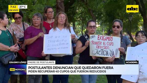 Ingreso Academil: postulantes piden recuperar los 40 cupos reducidos - ABC Noticias - ABC Color