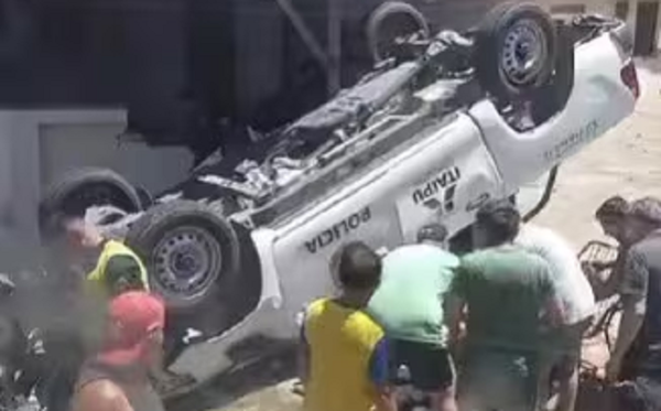 Policías accidentados durante una persecución ya fueron dados de alta - Noticiero Paraguay