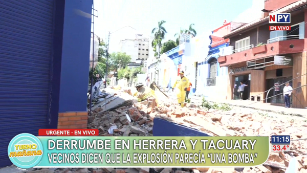 Derrumbe en Herrera y Tacuary: “La explosión parecía una bomba”, dice testigo