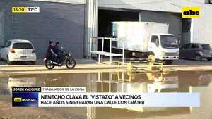 Video: vecinos piden hace años la reparación de un cráter pero Nenecho les clava el “vistazo” - ABC Noticias - ABC Color
