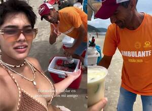 Playa, biquini, un buen trago y ¿portugués?: así se la vio y se la escuchó a Aye por “Brasiu”