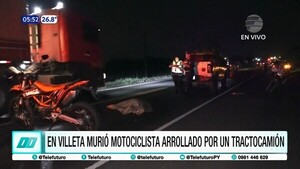 Motociclista muere atropellado en Villeta