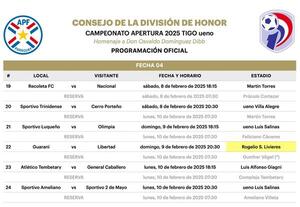 La fecha 4 inicia este sábado • PARAGUAY TV