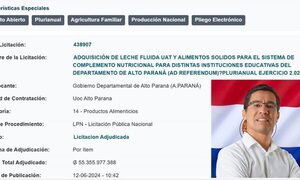 Landy Torres compró leche a G. 7.150 por litro para merienda escolar