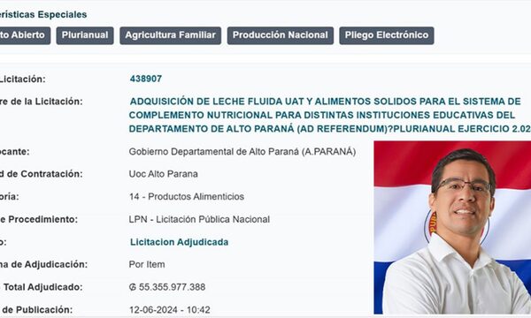 Landy Torres compró leche a G. 7.150 por litro para merienda escolar