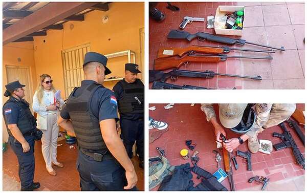 Hallan un arsenal en casa de prófugo por causa de violencia familiar - Policiales - ABC Color