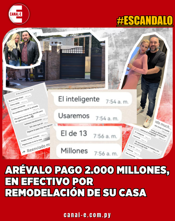 ARÉVALO PAGO 2.000 MILLONES, EN EFECTIVO POR REMODELACIÓN DE SU CASA