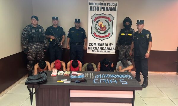 Seis detenidos en Hernandarias por tráfico de drogas