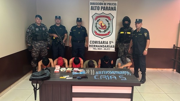 Hernandarias: caen seis presuntos traficantes con cocaína tipo crack - ADN Digital