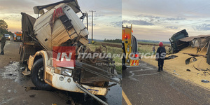 CAMIONERO PIERDE LA VIDA TRAS BRUTAL COLISIÓN SOBRE RUTA PY06 - Itapúa Noticias