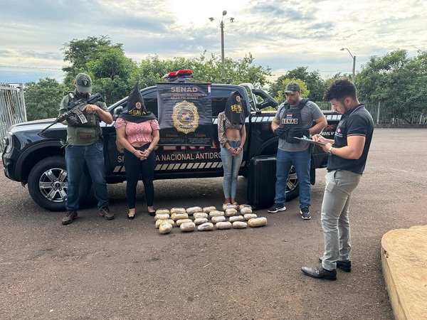 Detienen a 2 mujeres que viajaban con droga para su distribución en la Terminal de Salto del Guairá